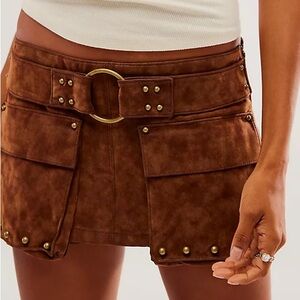 We the Free micro mini suede skort